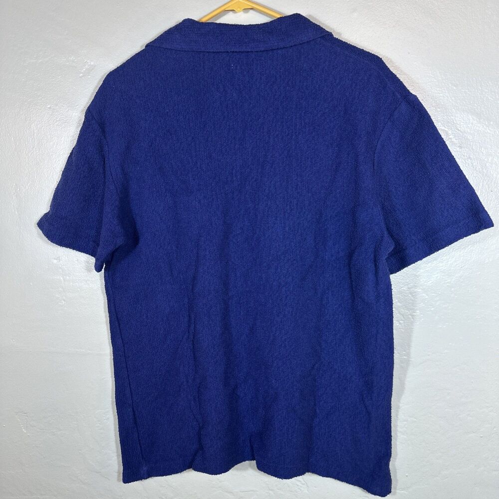Lighthouse Joe JcCoy Size 38 Navy Terry Cloth Japan men Shirt Short Sleeve VTG - Picture 3 of 9